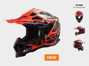 Шолом Enduro LS2 MX700 Subverter EVO STOMP Оранжево-чорний AK467003052-XS фото