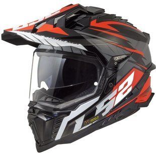 Шолом Enduro LS2 MX701 Explorer Spire Black Titan Red AK467012232-S фото