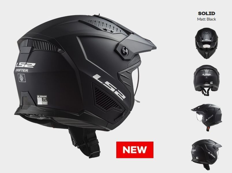 Шолом LS2 OF606 DRIFTER SOLID MATT BLACK AK366061011-S фото