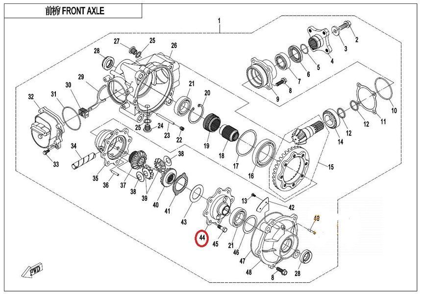 Корпус шестерні переднього редуктора для квадроциклів CFMoto CForce 400 500 600 800 1000 Q830-313001 фото