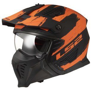 Шолом LS2 OF606 DRIFTER MUD MATT BLACK ORANGE AK366062351-S фото