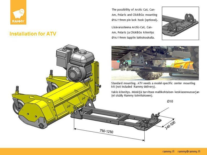 Мульчер-косарка Rammy Flail Mower 120 для квадроциклів і UTV RAMMY-Flail-mower-120-ATV фото