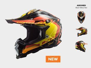 Шолом ENDURO OFF ROAD LS2 MX700 SUBVERTER EVO ARCHED Чорний-жовтий-червоний AK407003154-S фото