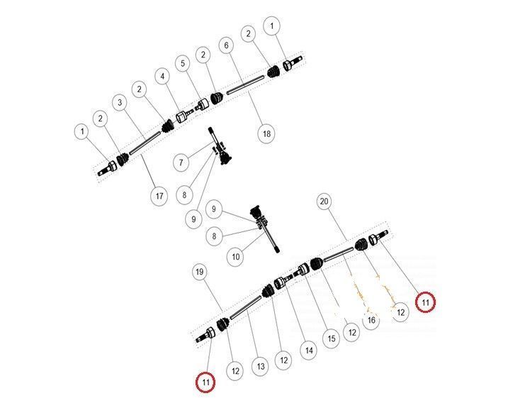 Задний наружный шрус для квадроциклов Segway AT5 A10-P130100-000-01 фото
